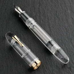 Pens Majohn C4 Eyedropper Big Size Fountain Pen EF F M Nib Transparent Acrylic Office Business School supplies Writing Ink Pens gifts