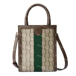 2024 Ophidia Mini Totes Bolsa Bolsa de moda Bolsa quadrada Crossbody Bolsa de mão Handheld Letter Letter Padrão de impressão Padrão