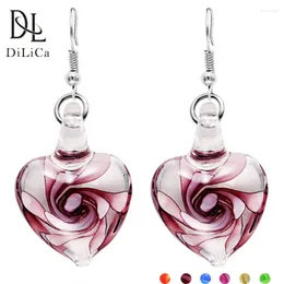 Dangle Earrings DiLiCa Elegant Drop Oorbellen Voor Vrouwen Stainless Steel Glass Heart Statement For Women Jewelry