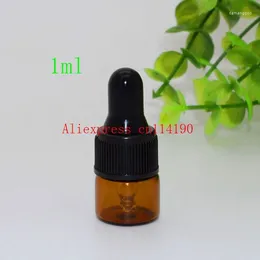 Garrafas de armazenamento útil 1ml 2ml 3ml de gotas de gotas marrons vazias Mini frasco de vidro essencial exibir garrafa de amostra de perfume âmbar pequeno