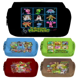 Fälle meine singenden Monster Bleistiftkoffer Reißverschluss Bleistiftbeutelschule Schülern Schülern Schreibwarenpapier Tasche Oxford Boys Girl Kinder Bleistifttaschen