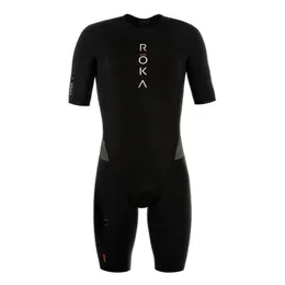 ROKA Triathlon Suit Men Short Sleeve Cycling Jersey Jumpsuit Triathlon Speedsuit Trisuit Ciclismo Hombre Ropa Running Clothing240417