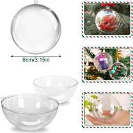 Christmas Decorations Fillable Xmas Balls Diy Shatterproof Ornaments For Party Decor Transparent