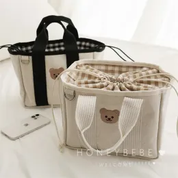 Taschen süßer Bärer der Mutterschaftstasche für Baby Windel Koreanisch gesteppte Mama -Tasche Windel Mutterschaft Packs Toilettenpäckbeutel Mutter Reisen Tasche