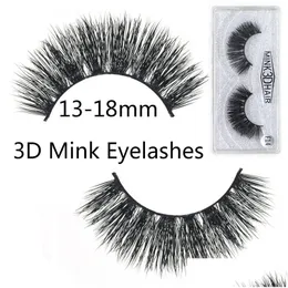 Falska ögonfransar 3D Mink 13-15mm Crisscross tjock lång handgjorda falska fransar Eyelash Extensions Eye Makeup Normal F Series Drop Delivery Otla9