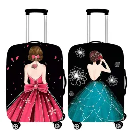 Tillbehör flicka kvällskläder bagaget omslag elastiskt tjockare bagage omslag lämplig19 till 32 tum resväska damm täcker rese tillbehör