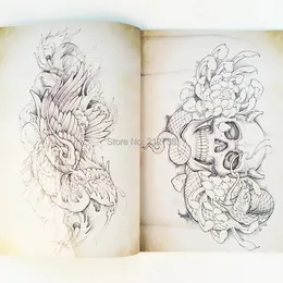 Livro tradicional de tatuagem japonesa Buddha Ganesh Fash Hannya A4 Tamanhos pintando totem chinês para iniciantes 240418