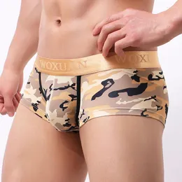 Underpants Männer tarnen lange Boxer/Woxuan Brand Polyester Low Rise Herrenbeutel Nahtloses Unterwäsche
