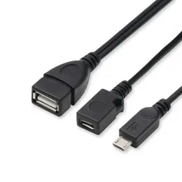 Mini Micro USB OTG Adaptör Ana Bilgisayar Güç Y Sabit USB - Mikro 5 Pin Erkek Kadın Kablosu Ateş Çubuğu Android Telefon Aksesuarları