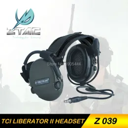 Tillbehör ZTAC Z 039 Earphone Element Ztactical TCI Liberator II Neckband Headset Tactical Military Hunting Microphone hörlurar