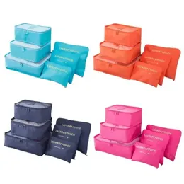 6PCS/Set Reisetaschen Neue Kapazitätsspeicher -Veranstalter Koffer Packung für tragbare Kleidung Unterwäsche Kosmetische Reisetasche
