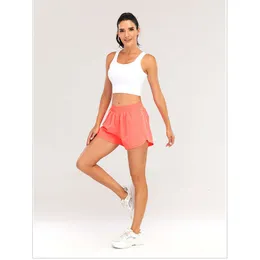 ヨガジムlu lu hot women shorts hotty high waisted athletic with liner and zip Pocketランニングルーズトレーニングセクシーなホットショート