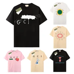 Moda Erkek Tasarımcıları Tişört Lüks Marka Adam Kadın Tişörtleri Mektuplar Baskı Kısa Kollu Yaz Yuvarlak Boyun Ter Emme Gömlek Erkekler Gevşek Tees