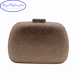 Borse RN Wholesale Womens Cryens Box Case dura sacca da sera e borse da sera per ballo di fine anno serata nera/viola/champagne