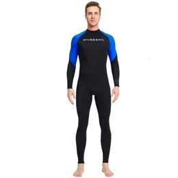 Adult Surfing Wetsuit Mens Nylon Sunscreen Fabric Swimwear Diving Suit Full Snorkeling Body Suits 05mm 240409