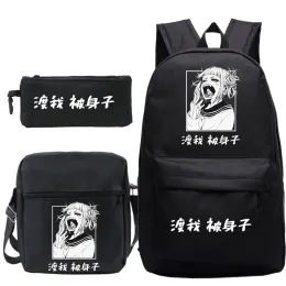 Bags My Hero Academia Himiko Toga Backpack School Bags 3pcs/Set Children Boku No Hero Academia Anime Backpacks Kids Bookbags Mochila