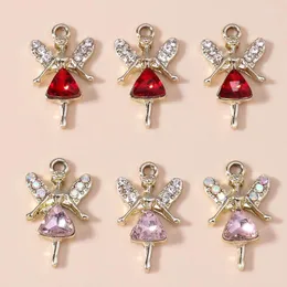 Charms 10pcs Elegant Crystal Angel Pendants For Jewelry Making Women Fashion Earrings Necklaces DIY Bracelets Craft Accessories