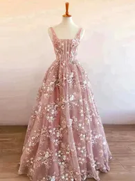 Runway Dresses Hanging Strap Pink Celebrity Niche Flowers Light Luxury High-end Beading Ruched Vintage Formal Prom Party Evening Gowns