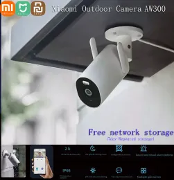 Cameras Xiaomi Mijia Outdoor Camera AW300 IP66 2K 256GB IP66 FullColor Night Vision WiFi Video Surveillance IP Cam Detection MiHome APP