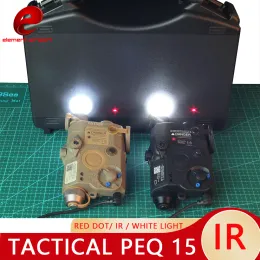 스코프 요소 AirSoft AN/PEQ15 전술 LED 손전등 빨간 도트 IR 사냥을위한 PEQ 15 소총 무기 라이트 PEQ15