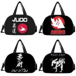 Väskor cool kampsport judo / taekwondo / karate / aikido rese väska kvinnor män handväskor multifunktionella duffel väska skor hållare