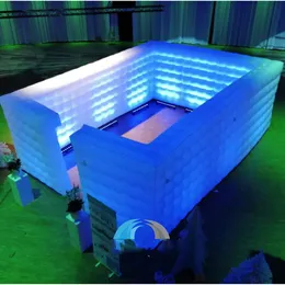 wholesale Roofless 8x 6m Inflatable Curved Wall White Air Boxer Cube Tent Exhibition Showroom With Led Lights For Company Party Events