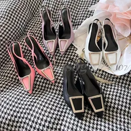 Luxury High Heels Brands Designer Summer Sandals Women Sandals Pumps Fashionable And Elegant Leather Sandal Black Patent Leathers Pump Open Toe Sandals