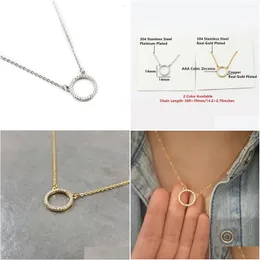 Anhänger Halsketten modische runde Strasshärke glänzende Kristallkreis Kette Anhänger für Frauen Bohemian Schmuck Freund Geschenke Drop del dhfbo