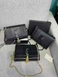Yslbags Luxurys handväska solnedgång axelväska spegel kvalitet designer väska messenger kedja tote crossbody classic klaff väska yls handväska