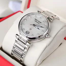 Риф Tigerrt Brand Luxury Women Watch Watch нержавеющая сталь Diamond Pink Automatic Bracelet Watches Reloj Mujer RGA1590 240419