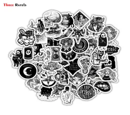 Tre Ratels 50 PC Black and White Gothic Style Girl Skull Stickers Graffiti Sticker för bärbar datorbagagbilstyling Guitar5195450