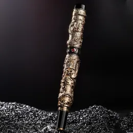 펜스 고품질 고품질 고품질 Jinhao Dragon Fountain Pen 빈티지 잉크 펜을 쓰기 사무용품 공급품 문구 선물 Caneta Tinteiro