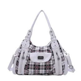 Bags Angelkiss Fashion Women Hand Bag Designers Luxury Handbags Women Plaid Shoulder Bags Female Tophandle Bags Large Purse Hobos