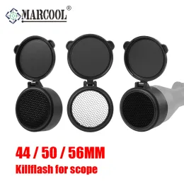 Scopes Marcool Tactical KillFlash Lens Caps för Riflescope 44/50/56mm Optical Hunt Sight Sunshade Mesh Honeycomb Filpup Cover