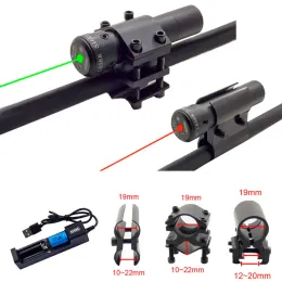 SCOPES RED/GRÖN DOT SÄKT MED BATTERICHARECHABLE LASER SYD FÖR AIRSOFT AIMING RIFLE 11/20mm Rail Tactical Training Laser Hunting