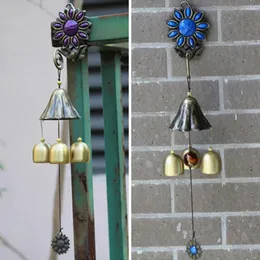 Decorative Figurines Antique Wind Chime Beautifully Soothing Calming Copper Sunflower Hanging Bell Garden Decor