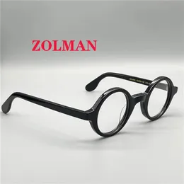 Optiska glasögon Frame Män kvinnor Johnny Depp Zolman Round Vintage Glasses Computer Acetate Spectacle Frame For Man Clear Lens 240408