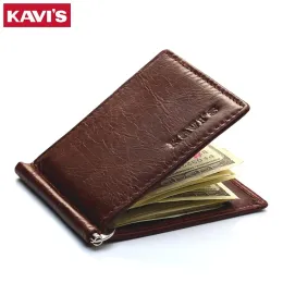 Clips Kavis Slim Brand Männer Frauen echtes Leder -Bibrold Männlicher Geldbörse Billfold Wallet Geld Clip weibliche Klemme für Geldkoffer