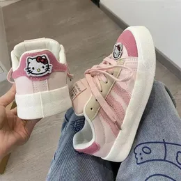 Casual skor kvinnor mode rosa spets upp 2024 vårens höstdesigner plattform promenad kausal sneakers zapatos de mujer