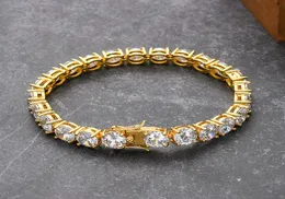 Gold de alta qualidade Batilhas de 8mm 78 polegadas Big Cz Bracelets Chains para homens Mulheres Hiphop Jewelry Gift2059293