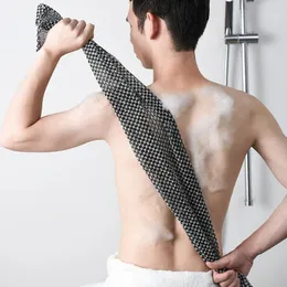 Peeling Rücken -Schrubbenkörperpeeling Handtuch Kohlefaser Bad Waschstoff Loofah für Männer, die Waschlappen Badbürste reiben