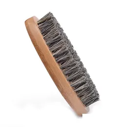 Inne organizacja sprzątania naturalny dzik Włosy włosy broda broda wąsy grzebień golenia mężczyźni twarz okrągłe drewno rękojeść ręcznie Br dhzf4