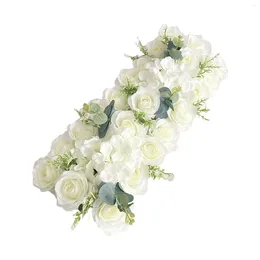 Simulazione decorativa Simulazione Silk Flower ROW Wedding El Rose Wall Guida allo sfondo della festa all'aperto