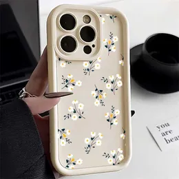 Mobiltelefonhüllen kleine florale flüssige Silikon -Hülle für iPhone 11 Hülle iPhone 12 13 14 15 Pro Max XS X XR 7 8 plus SE 2020 2022 Schockfeste Abdeckung J0418