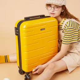Podnoszenie przenoszenia wózka w bagażniku kabiny Kobieta walizka podróżna na kołach Student Rolling Case on Wheels Bagaż Lekki bagaż