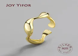 Ringos de cluster 925 anel de prata esterlina Ins minimalista onda irregular para mulheres Redicável Zilveren ringen bijoux femme16666745