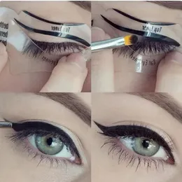 2024 2PCS Eyeliner Stencils أجنحة العيون طرازات استنسل النماذج القالب أدوات تشكيل الحواجب