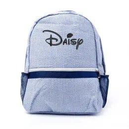 Backpacks Embroidery Backpack Personalized Name Custom Seersucker Modern Backpack,Seersucker Preppy Backpack For Girls Boys