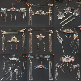 Copricapo delle forniture per feste per abbigliamento cinese Accessori per donne per le peli antichi in stile antico che brucia blu