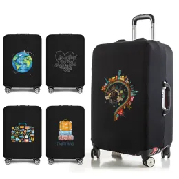 Accessories 2023 New Elastic World Map Travel Luggage Protective Cover for 1832 Inch Bag Suitcase Trolley Covers Case Traveling Accessories